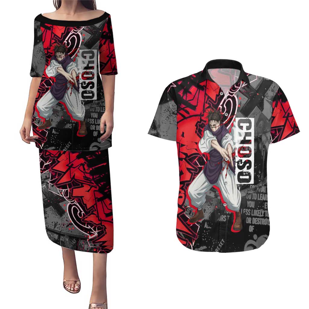 Choso Jujutsu Kaisen Couples Matching Puletasi and Hawaiian Shirt Urban Graffiti Street Art Style