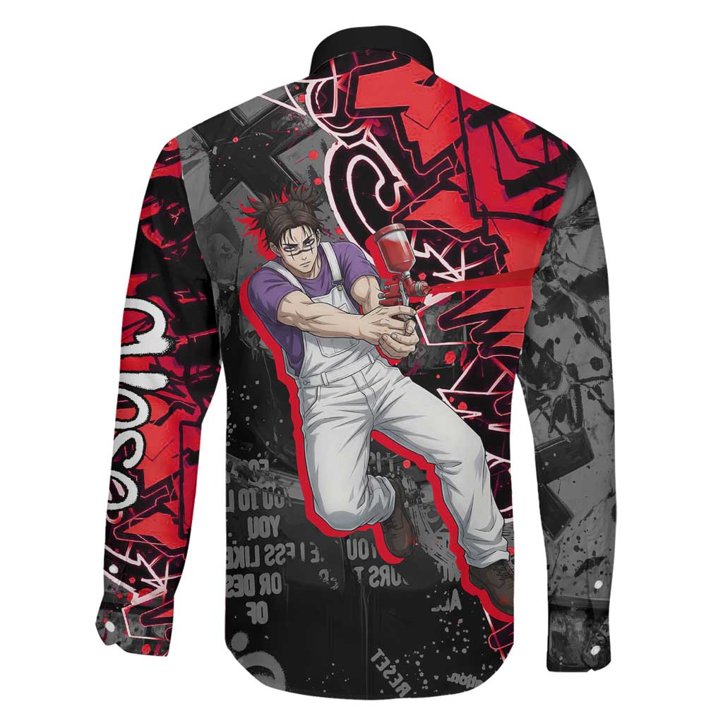 Choso Jujutsu Kaisen Family Matching Off Shoulder Short Dress and Hawaiian Shirt Urban Graffiti Street Art Style
