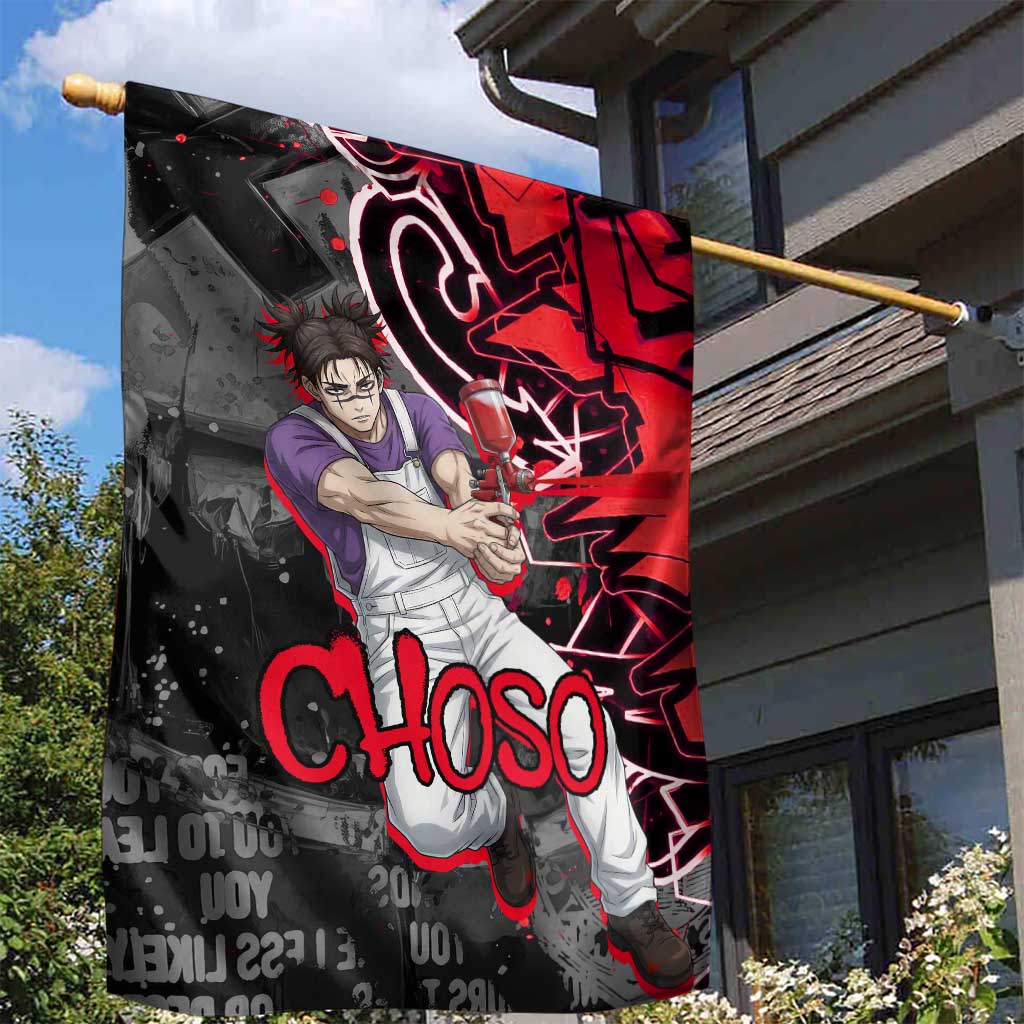 Choso Jujutsu Kaisen Garden Flag Urban Graffiti Street Art Style
