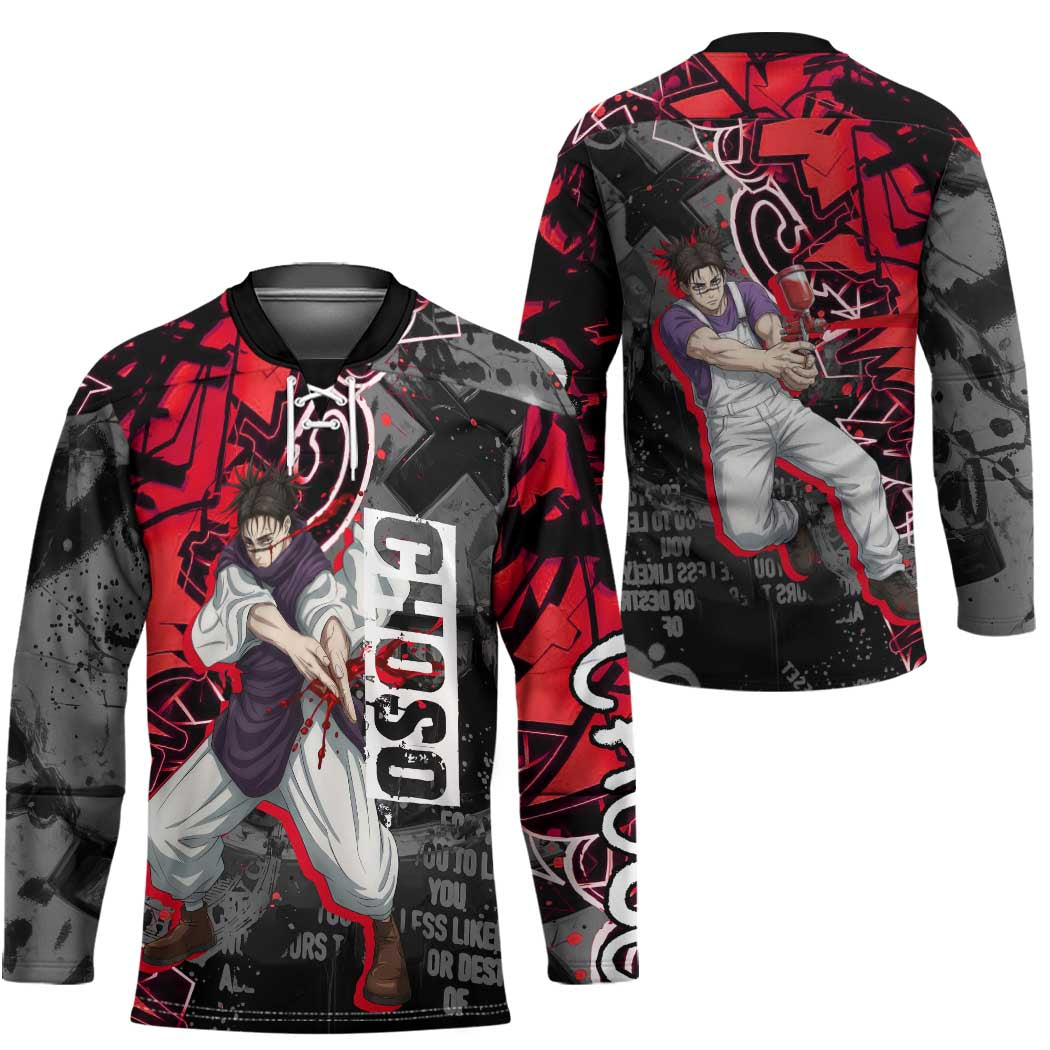 Choso Jujutsu Kaisen Hockey Jersey Urban Graffiti Street Art Style