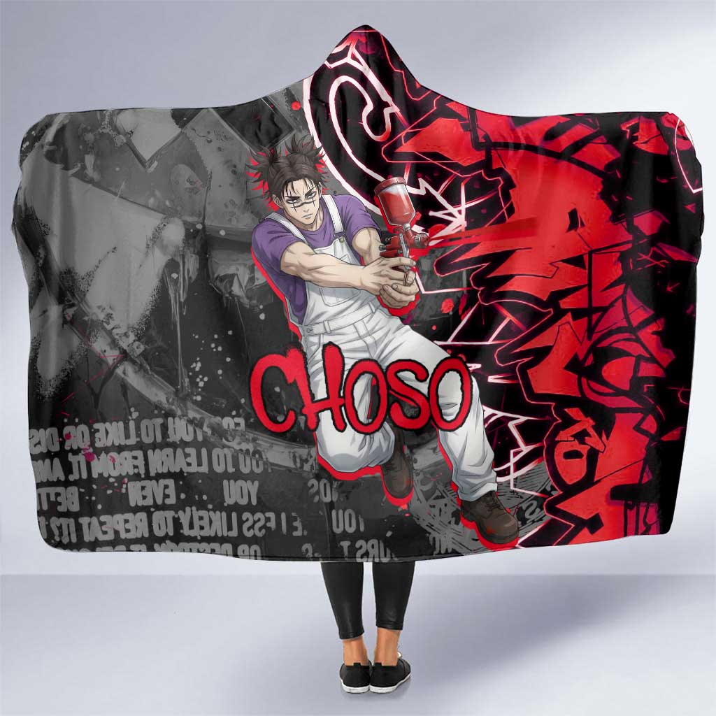Choso Jujutsu Kaisen Hooded Blanket Urban Graffiti Street Art Style
