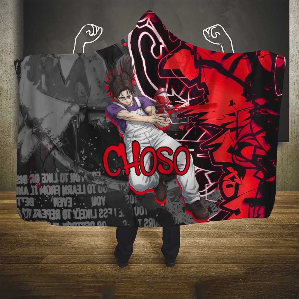 Choso Jujutsu Kaisen Hooded Blanket Urban Graffiti Street Art Style