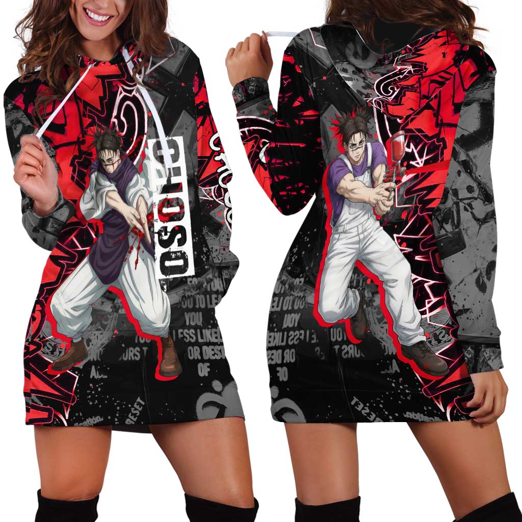 Choso Jujutsu Kaisen Hoodie Dress Urban Graffiti Street Art Style