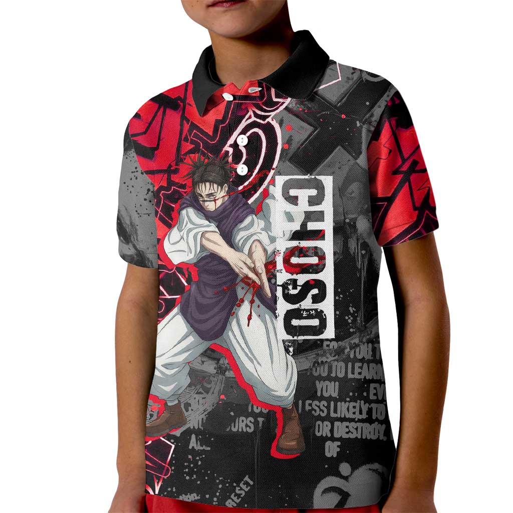 Choso Jujutsu Kaisen Kid Polo Shirt Urban Graffiti Street Art Style
