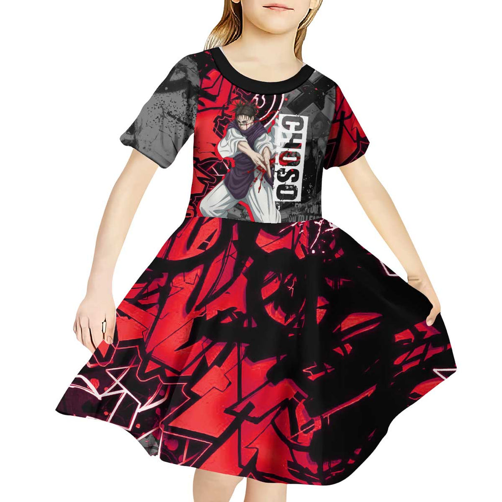 Choso Jujutsu Kaisen Kid Short Sleeve Dress Urban Graffiti Street Art Style