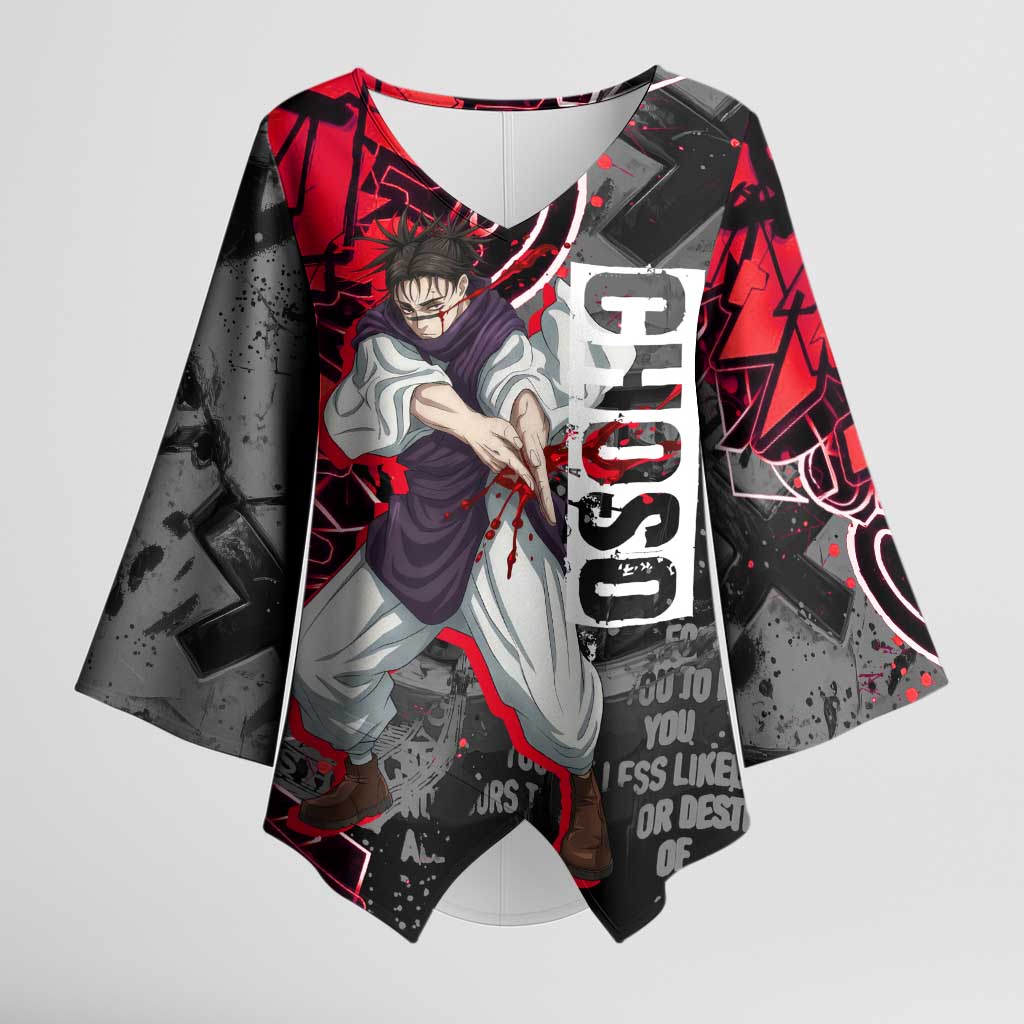 Choso Jujutsu Kaisen Kimono Sleeve Blouse Urban Graffiti Street Art Style