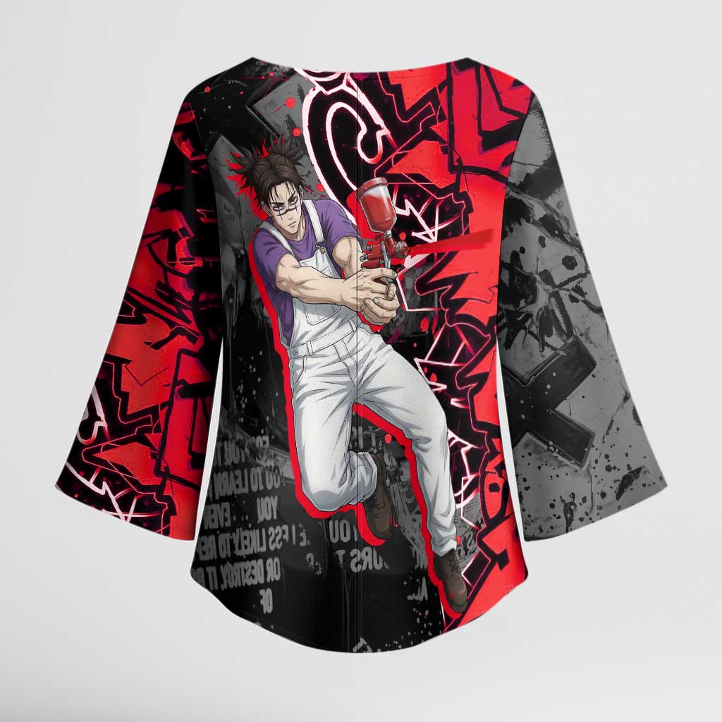 Choso Jujutsu Kaisen Kimono Sleeve Blouse Urban Graffiti Street Art Style
