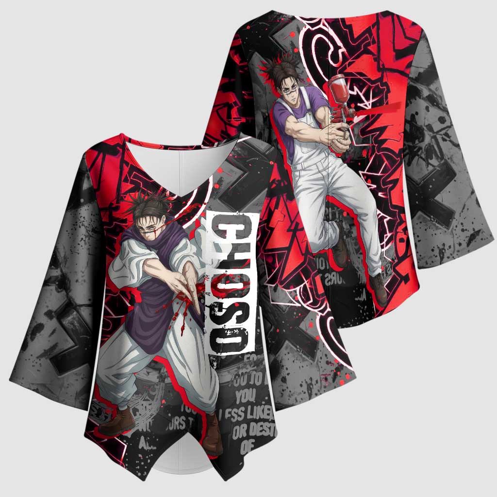 Choso Jujutsu Kaisen Kimono Sleeve Blouse Urban Graffiti Street Art Style