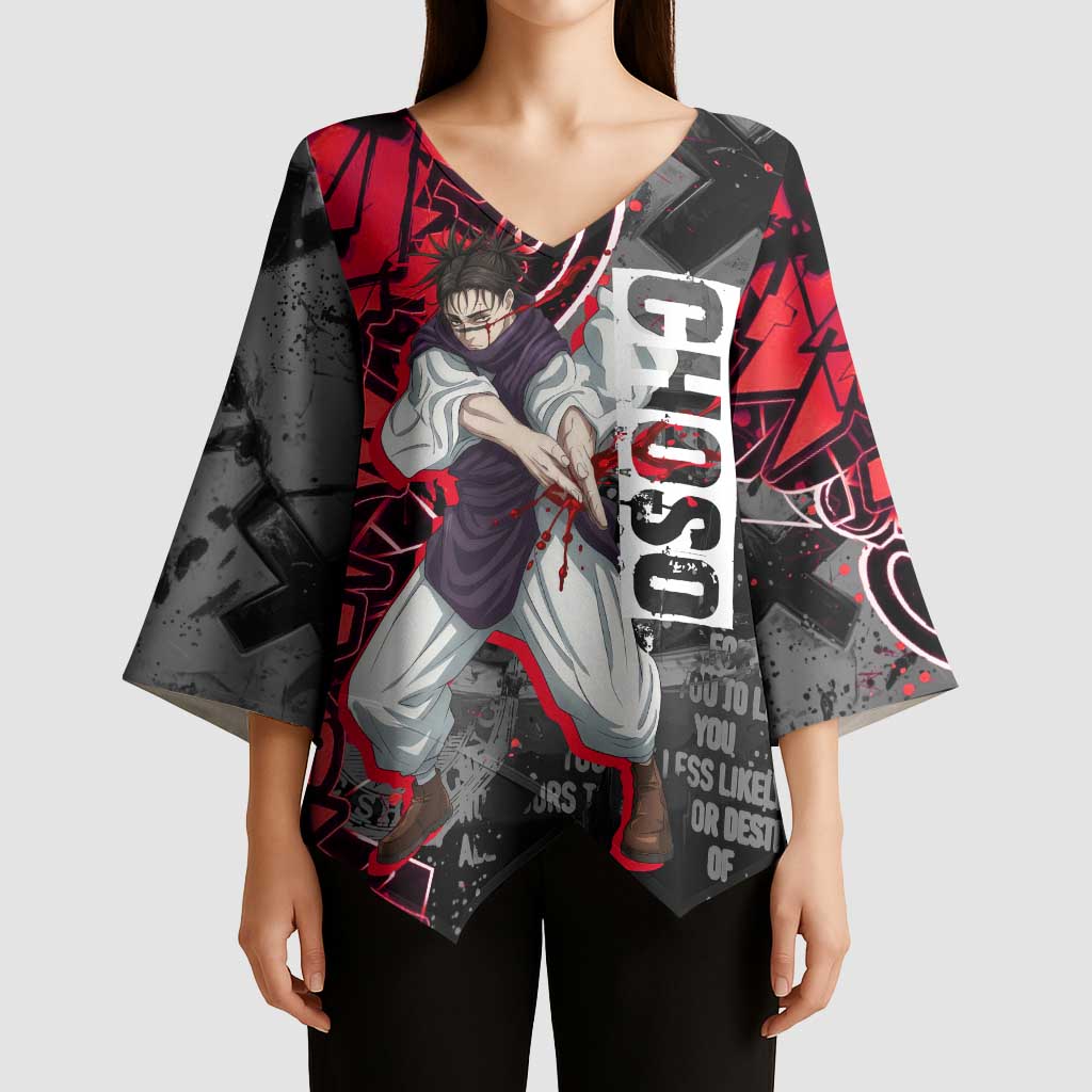 Choso Jujutsu Kaisen Kimono Sleeve Blouse Urban Graffiti Street Art Style