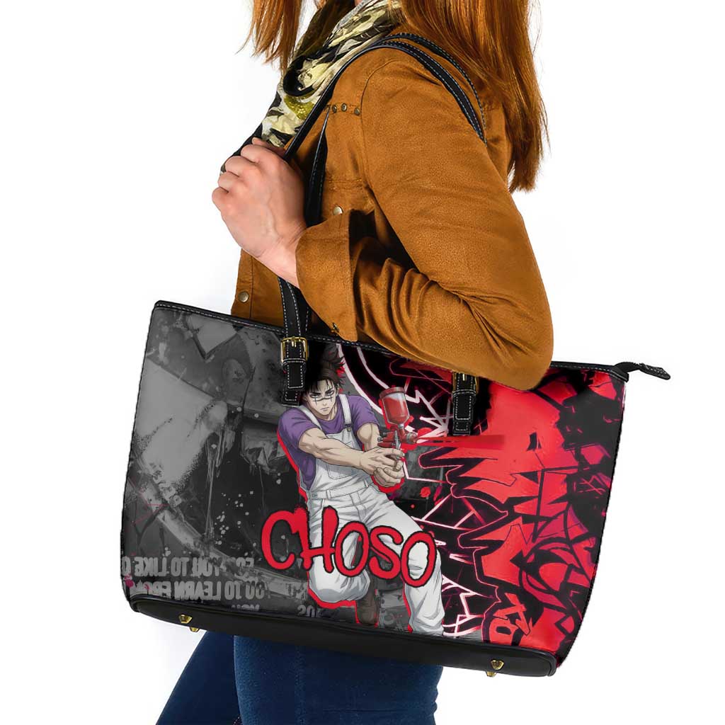 Choso Jujutsu Kaisen Leather Tote Bag Urban Graffiti Street Art Style