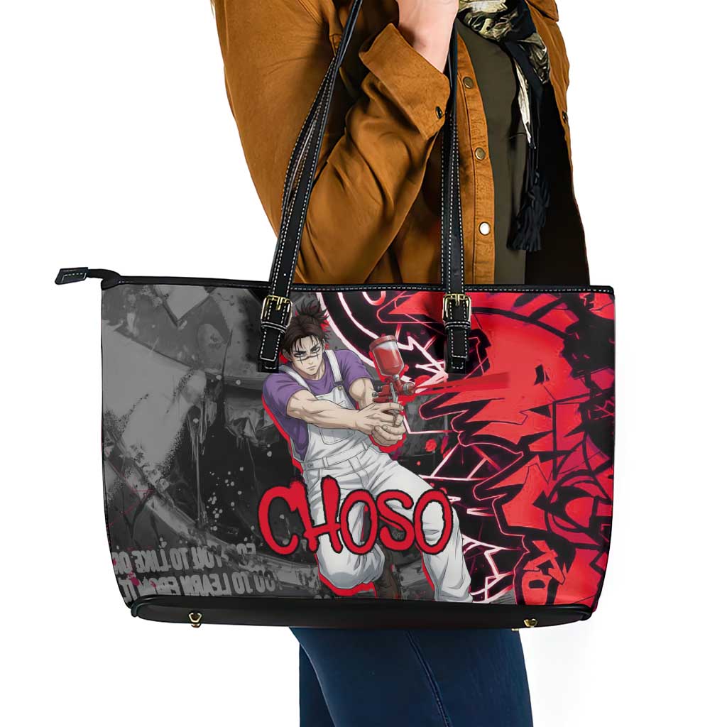 Choso Jujutsu Kaisen Leather Tote Bag Urban Graffiti Street Art Style