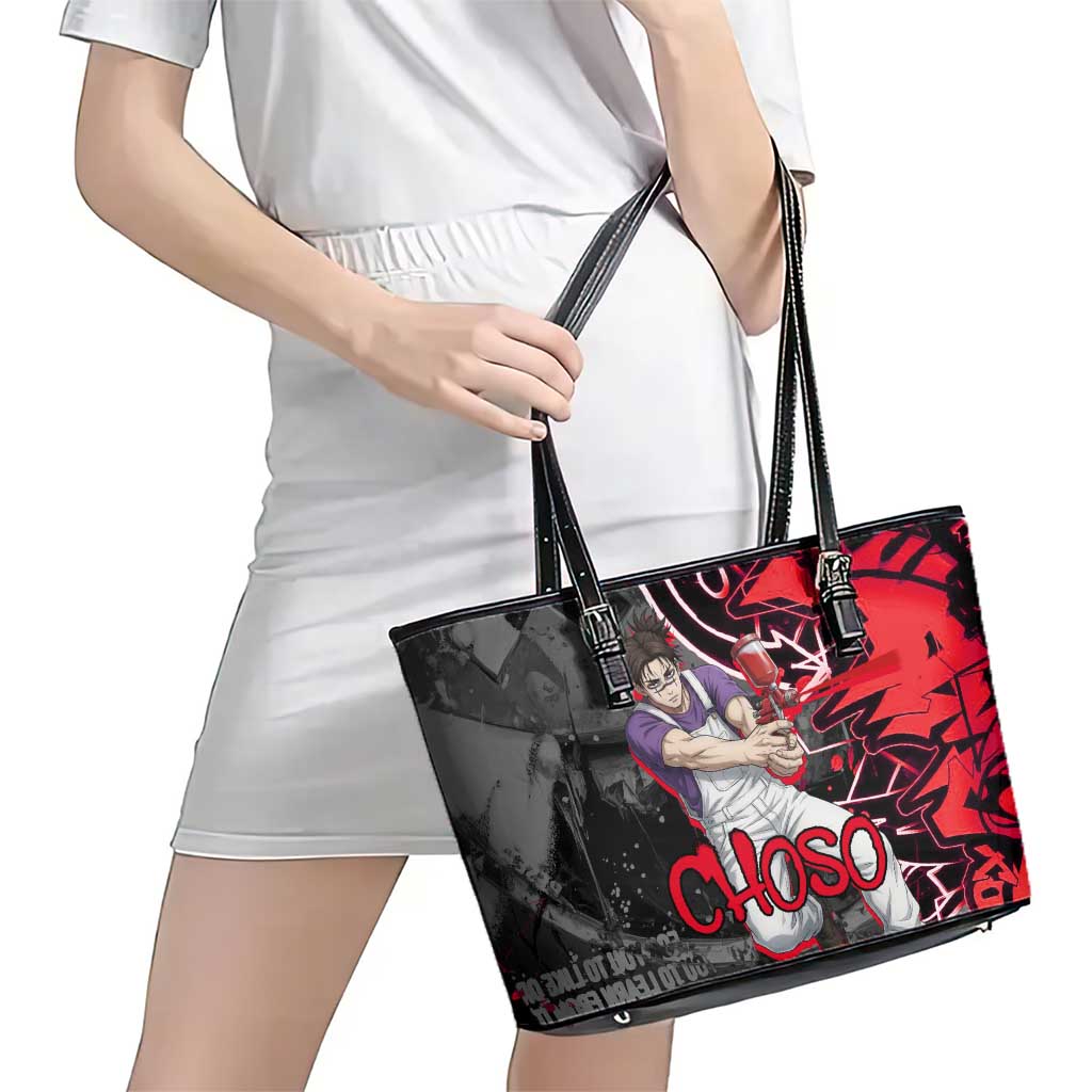 Choso Jujutsu Kaisen Leather Tote Bag Urban Graffiti Street Art Style