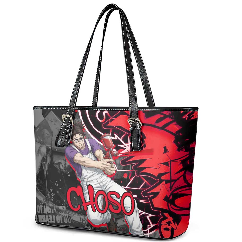 Choso Jujutsu Kaisen Leather Tote Bag Urban Graffiti Street Art Style