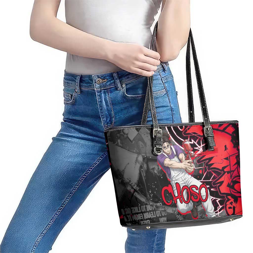 Choso Jujutsu Kaisen Leather Tote Bag Urban Graffiti Street Art Style