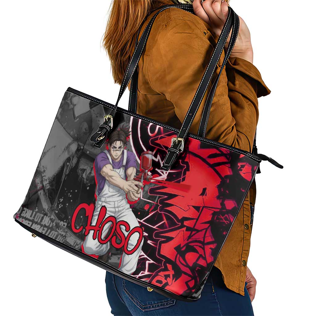 Choso Jujutsu Kaisen Leather Tote Bag Urban Graffiti Street Art Style