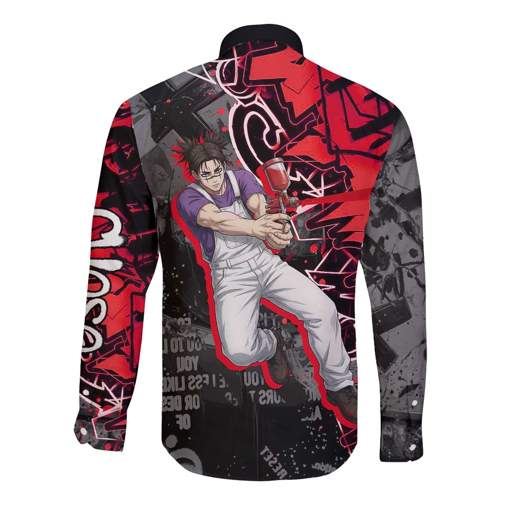 Choso Jujutsu Kaisen Long Sleeve Button Shirt Urban Graffiti Street Art Style