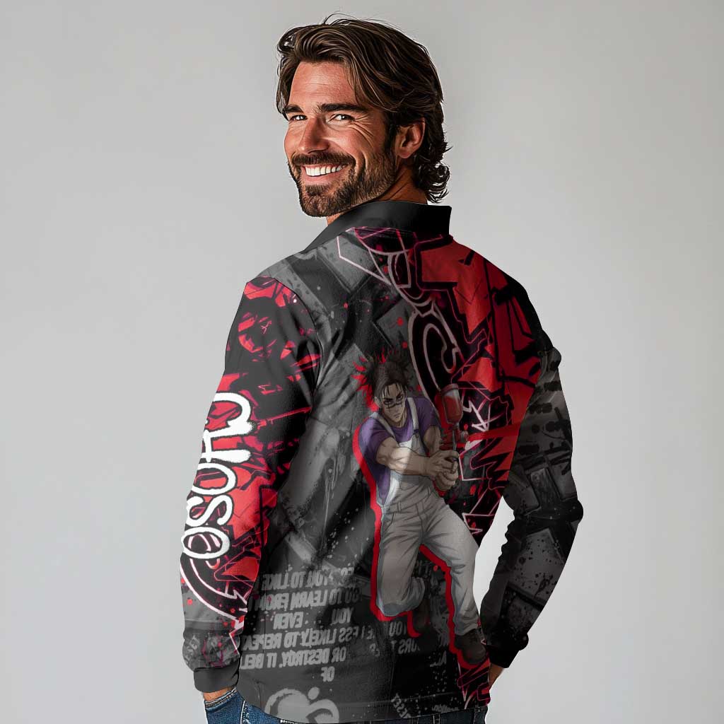 Choso Jujutsu Kaisen Long Sleeve Polo Shirt Urban Graffiti Street Art Style