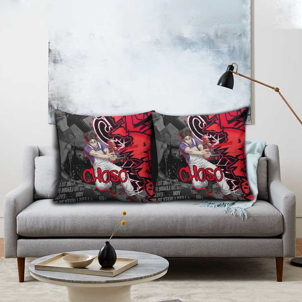 Choso Jujutsu Kaisen Pillow Cover Urban Graffiti Street Art Style
