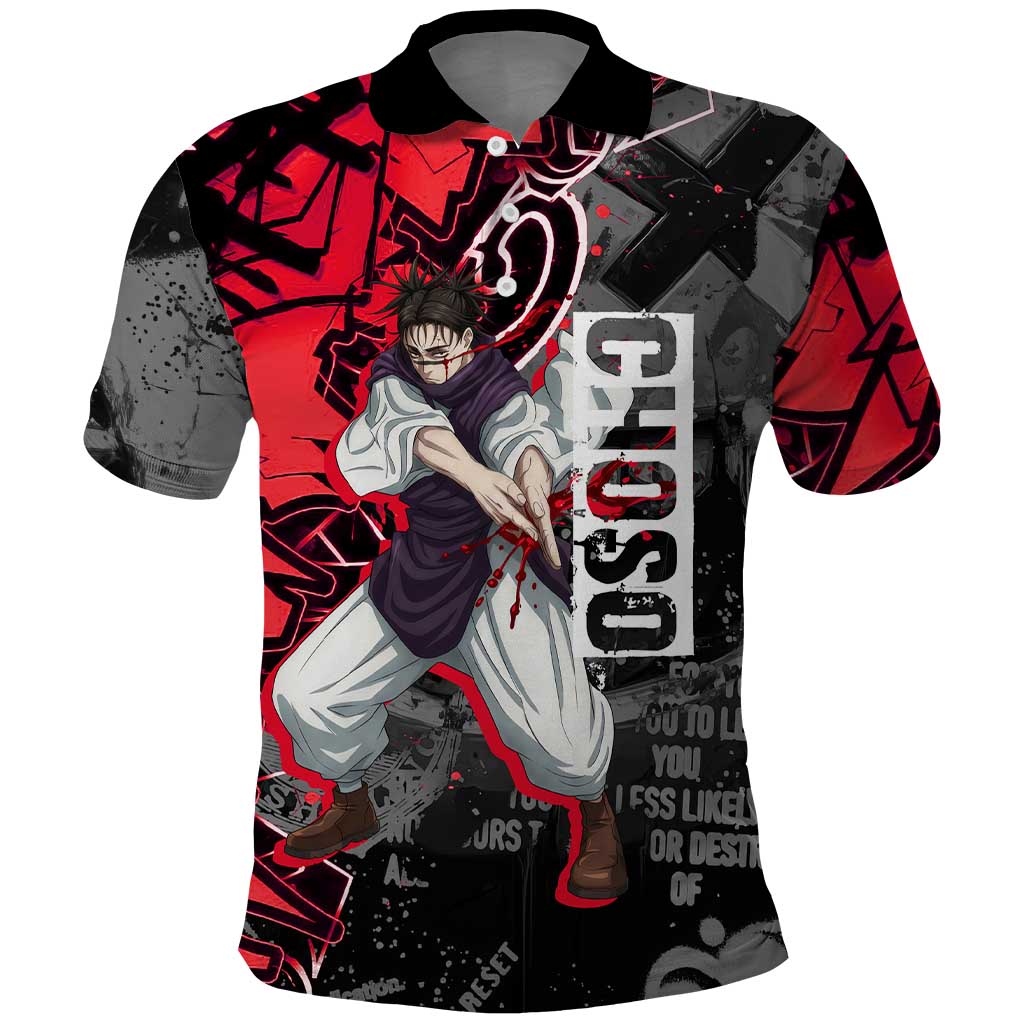 Choso Jujutsu Kaisen Polo Shirt Urban Graffiti Street Art Style