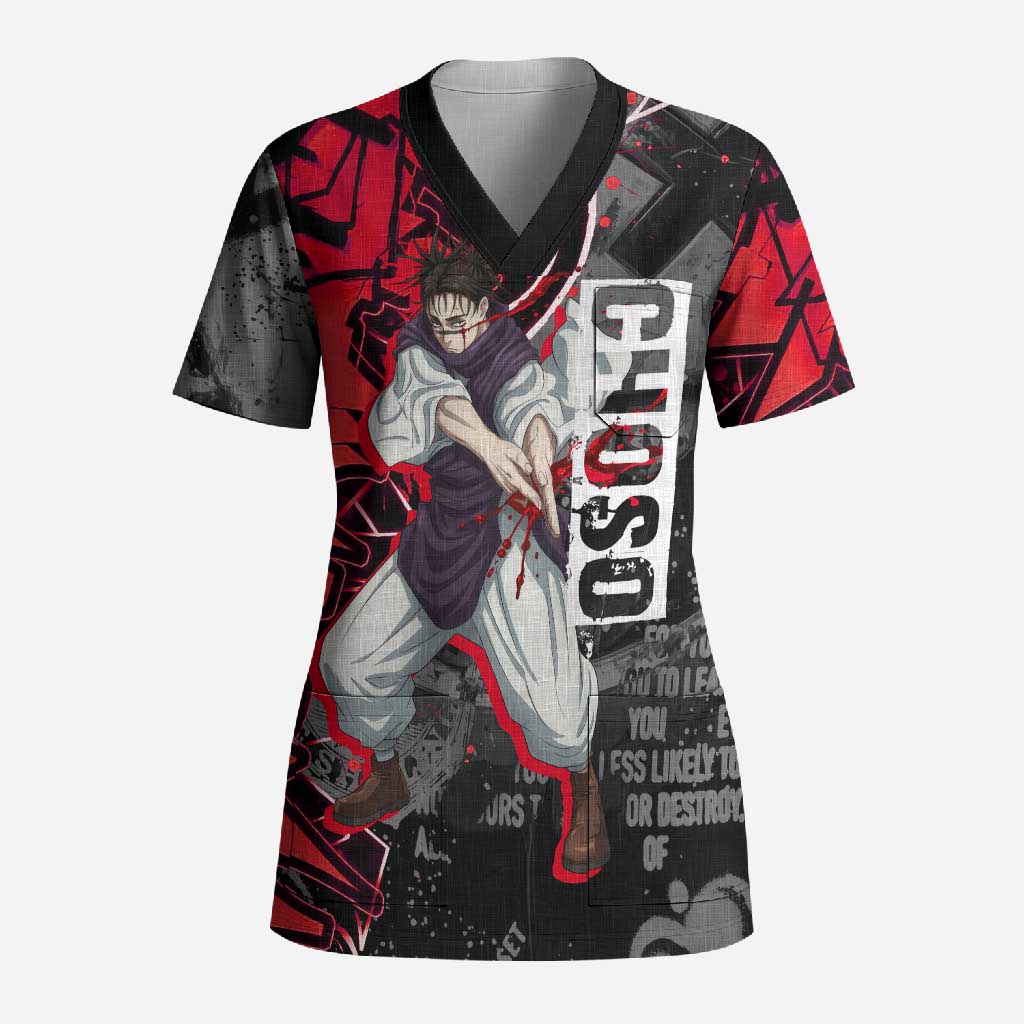 Choso Jujutsu Kaisen Scrub Top Urban Graffiti Street Art Style