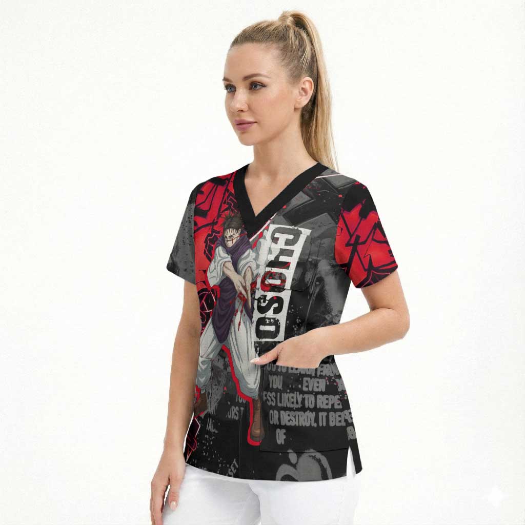 Choso Jujutsu Kaisen Scrub Top Urban Graffiti Street Art Style