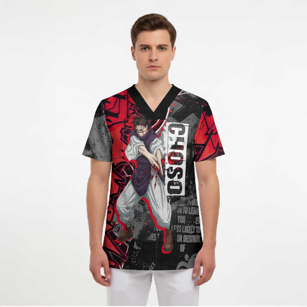 Choso Jujutsu Kaisen Scrub Top Urban Graffiti Street Art Style