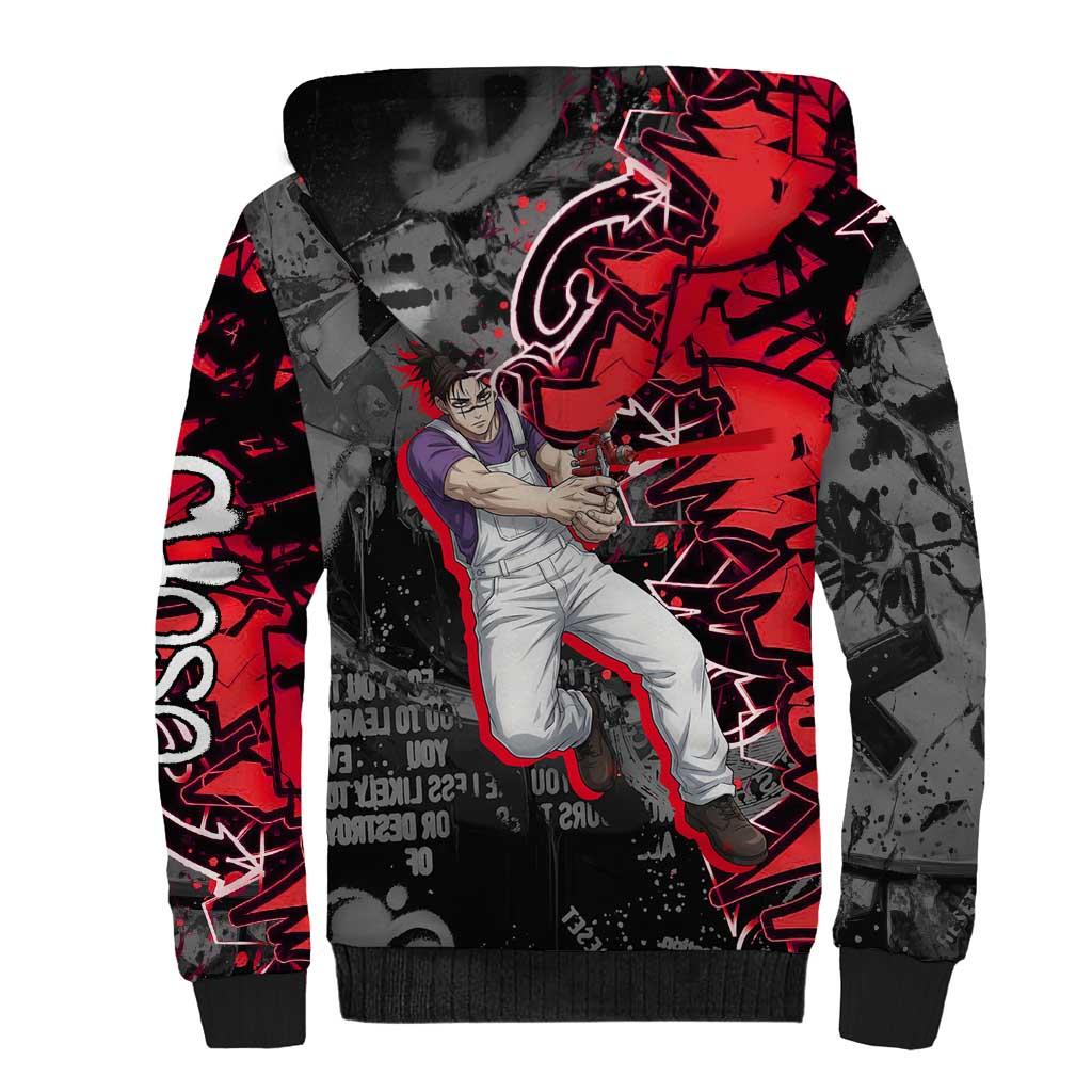 Choso Jujutsu Kaisen Sherpa Hoodie Urban Graffiti Street Art Style