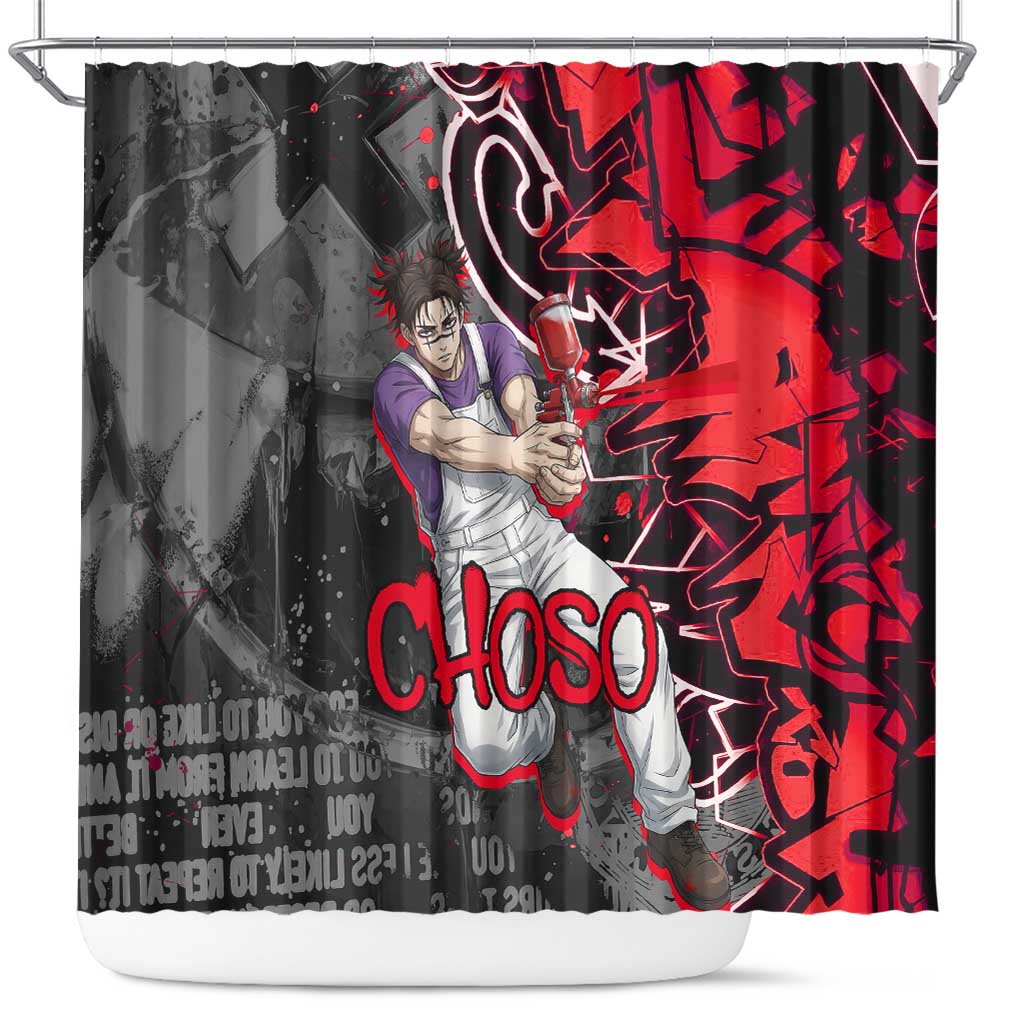 Choso Jujutsu Kaisen Shower Curtain Urban Graffiti Street Art Style