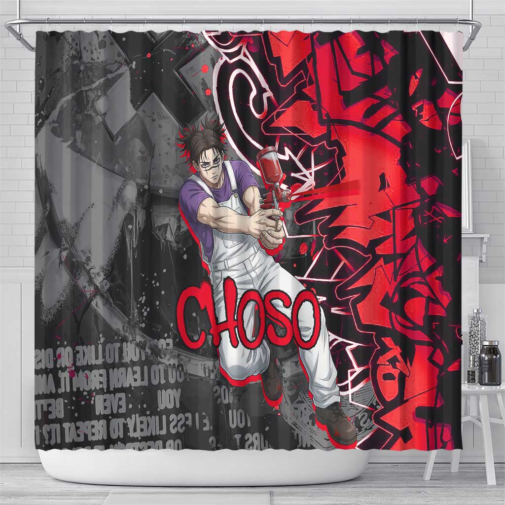 Choso Jujutsu Kaisen Shower Curtain Urban Graffiti Street Art Style