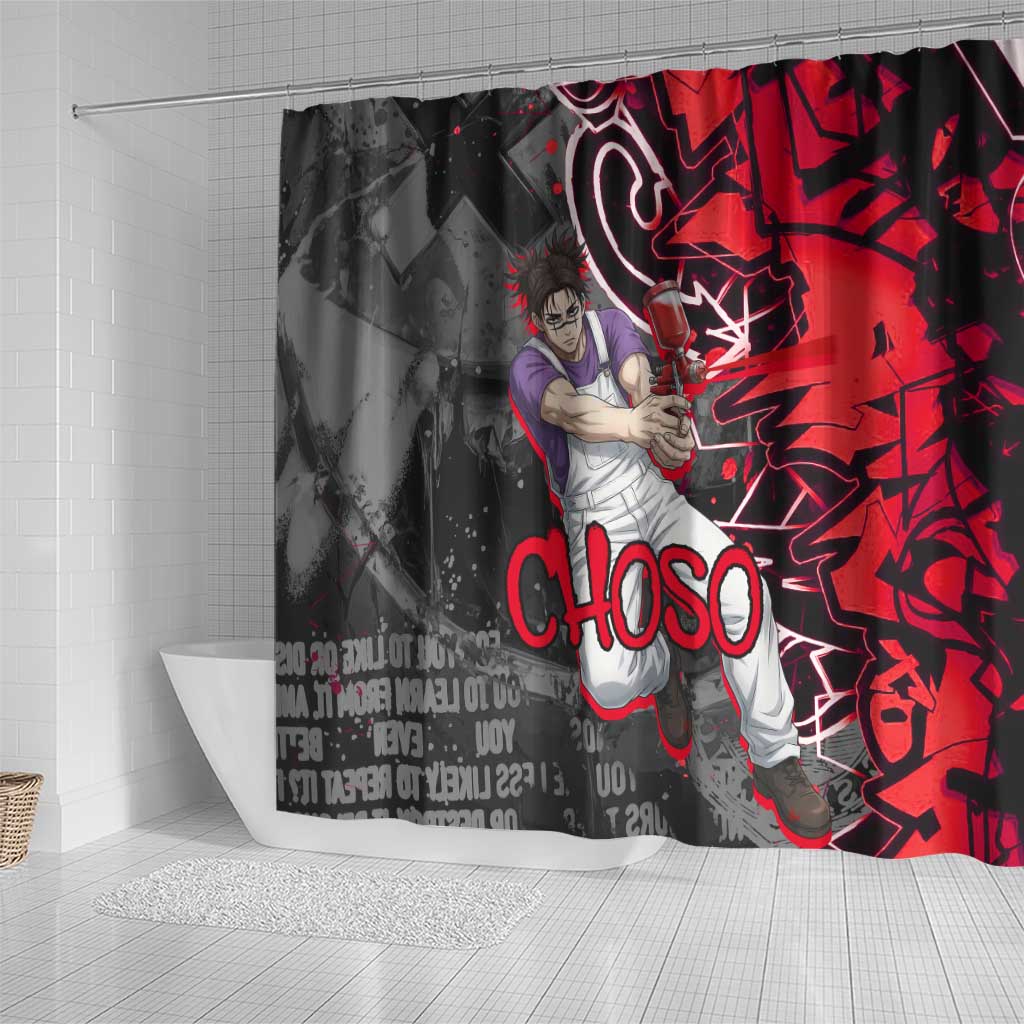 Choso Jujutsu Kaisen Shower Curtain Urban Graffiti Street Art Style