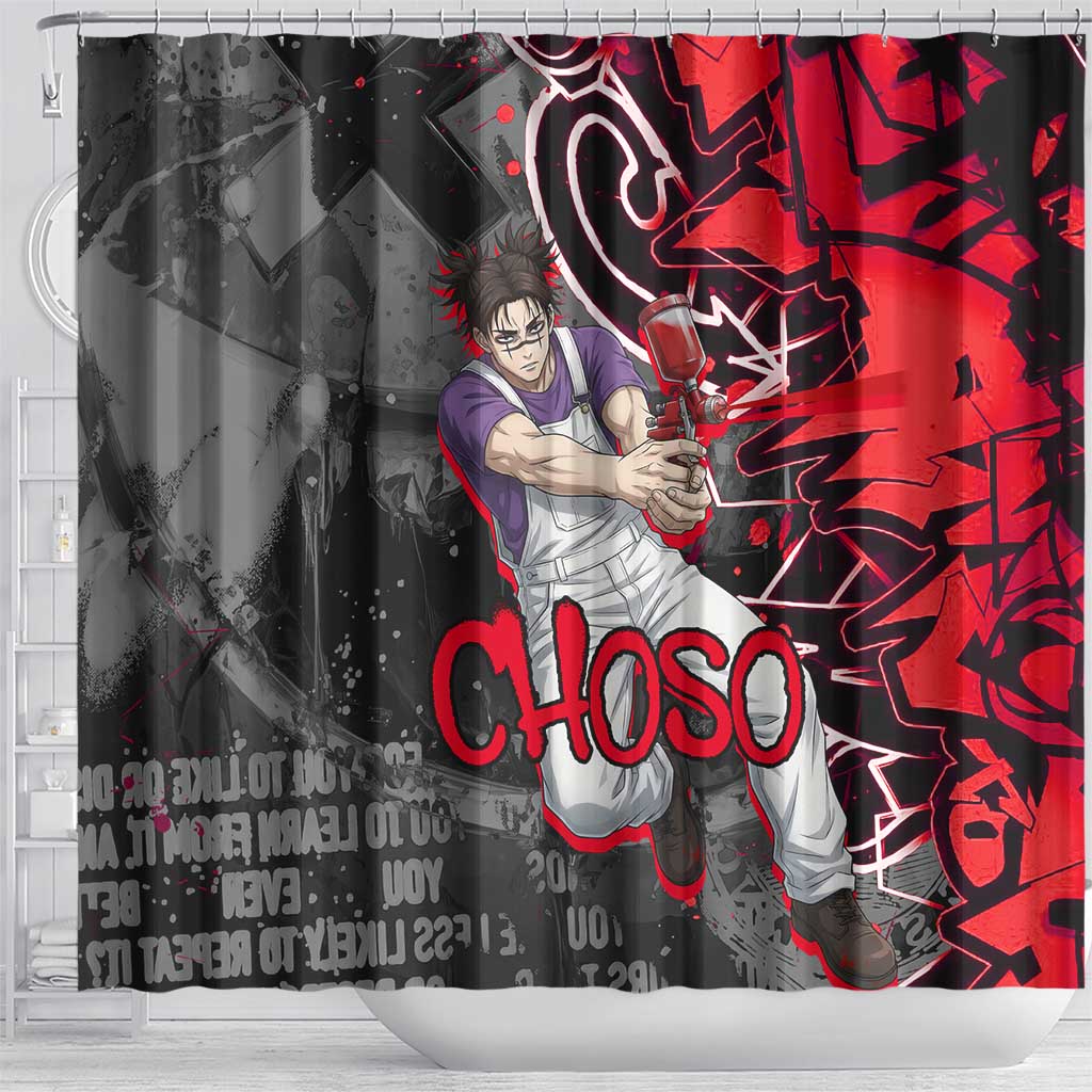 Choso Jujutsu Kaisen Shower Curtain Urban Graffiti Street Art Style