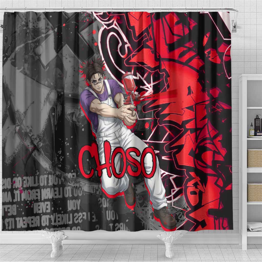 Choso Jujutsu Kaisen Shower Curtain Urban Graffiti Street Art Style