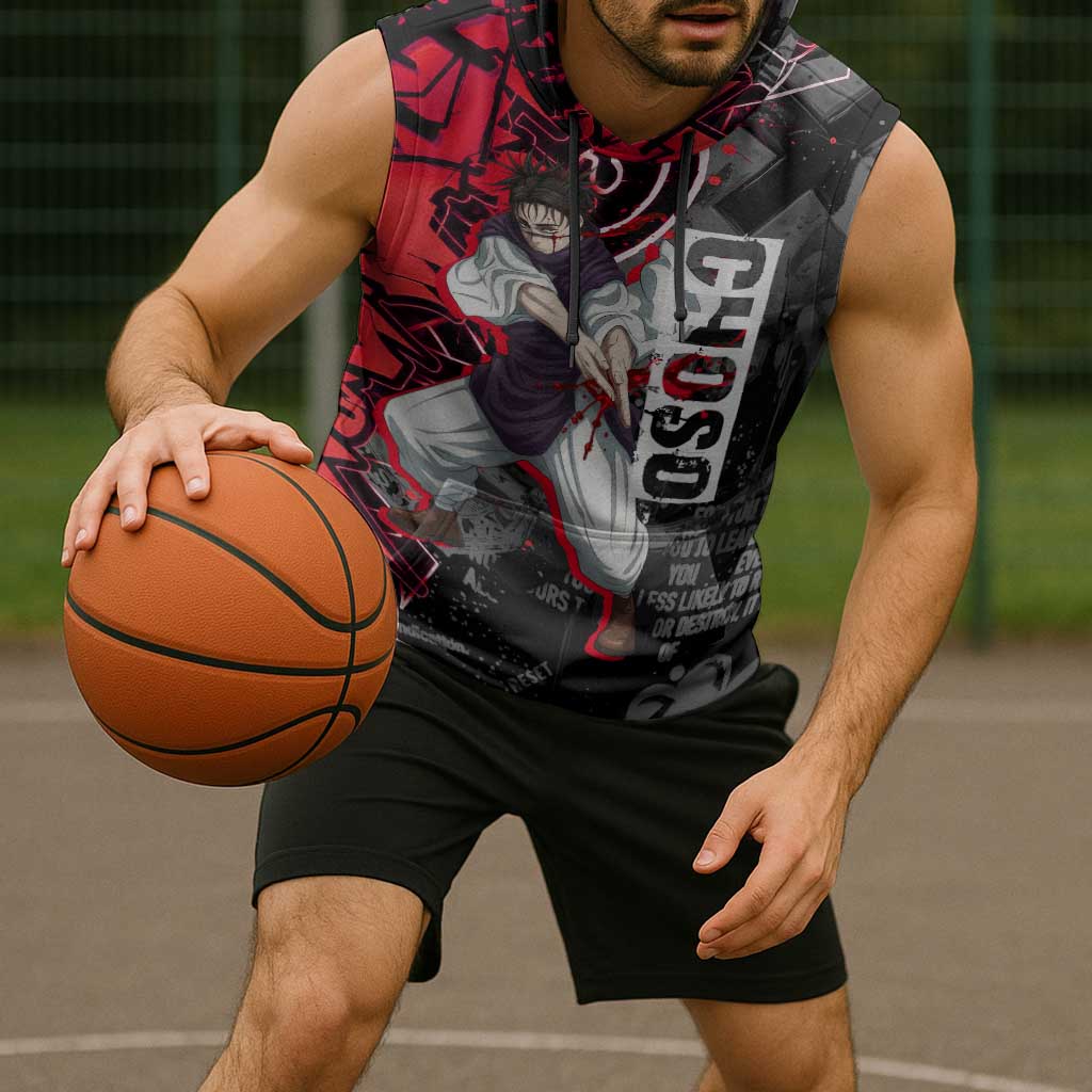 Choso Jujutsu Kaisen Sleeveless Hoodie Urban Graffiti Street Art Style