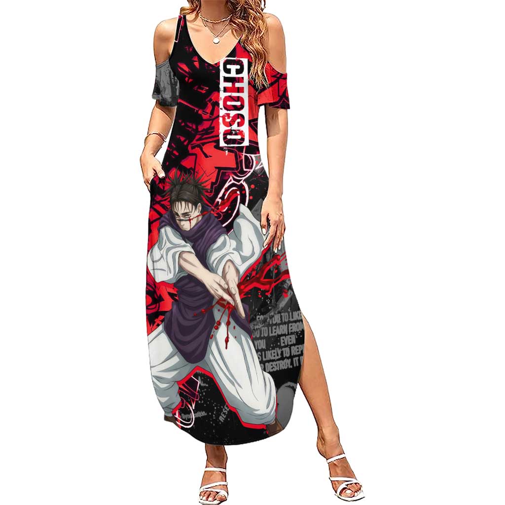 Choso Jujutsu Kaisen Summer Maxi Dress Urban Graffiti Street Art Style