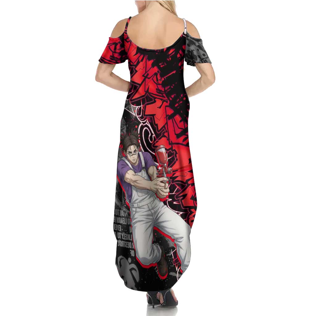Choso Jujutsu Kaisen Summer Maxi Dress Urban Graffiti Street Art Style