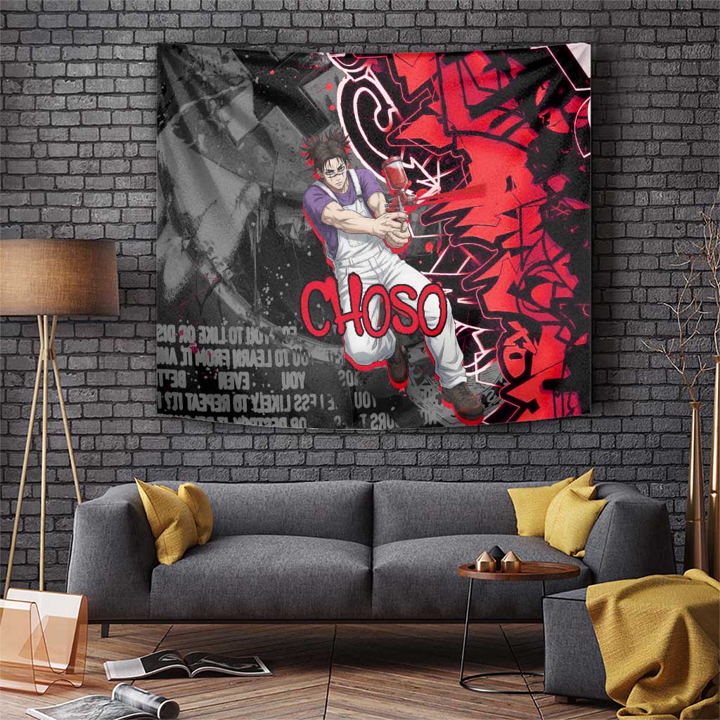 Choso Jujutsu Kaisen Tapestry Urban Graffiti Street Art Style