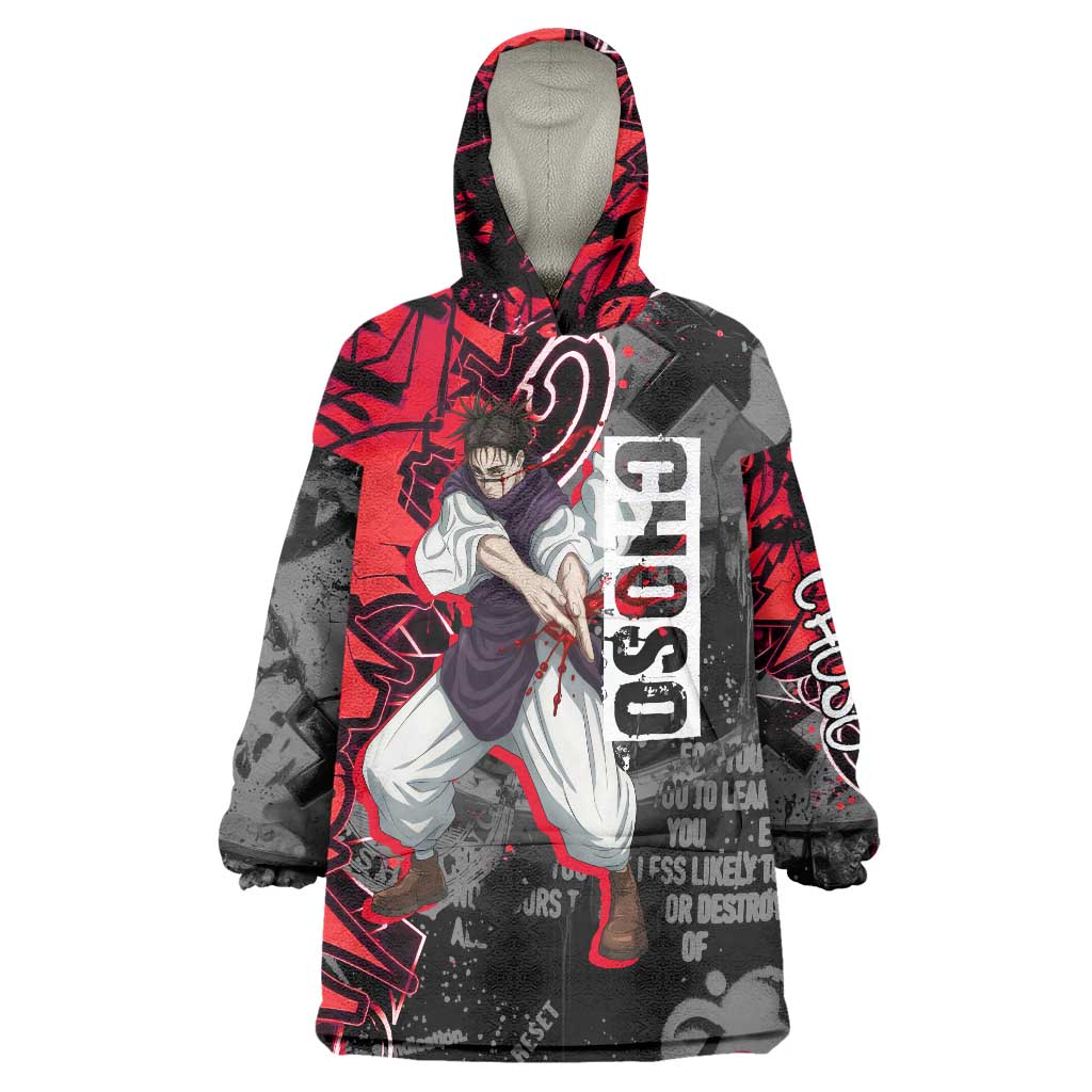 Choso Jujutsu Kaisen Wearable Blanket Hoodie Urban Graffiti Street Art Style