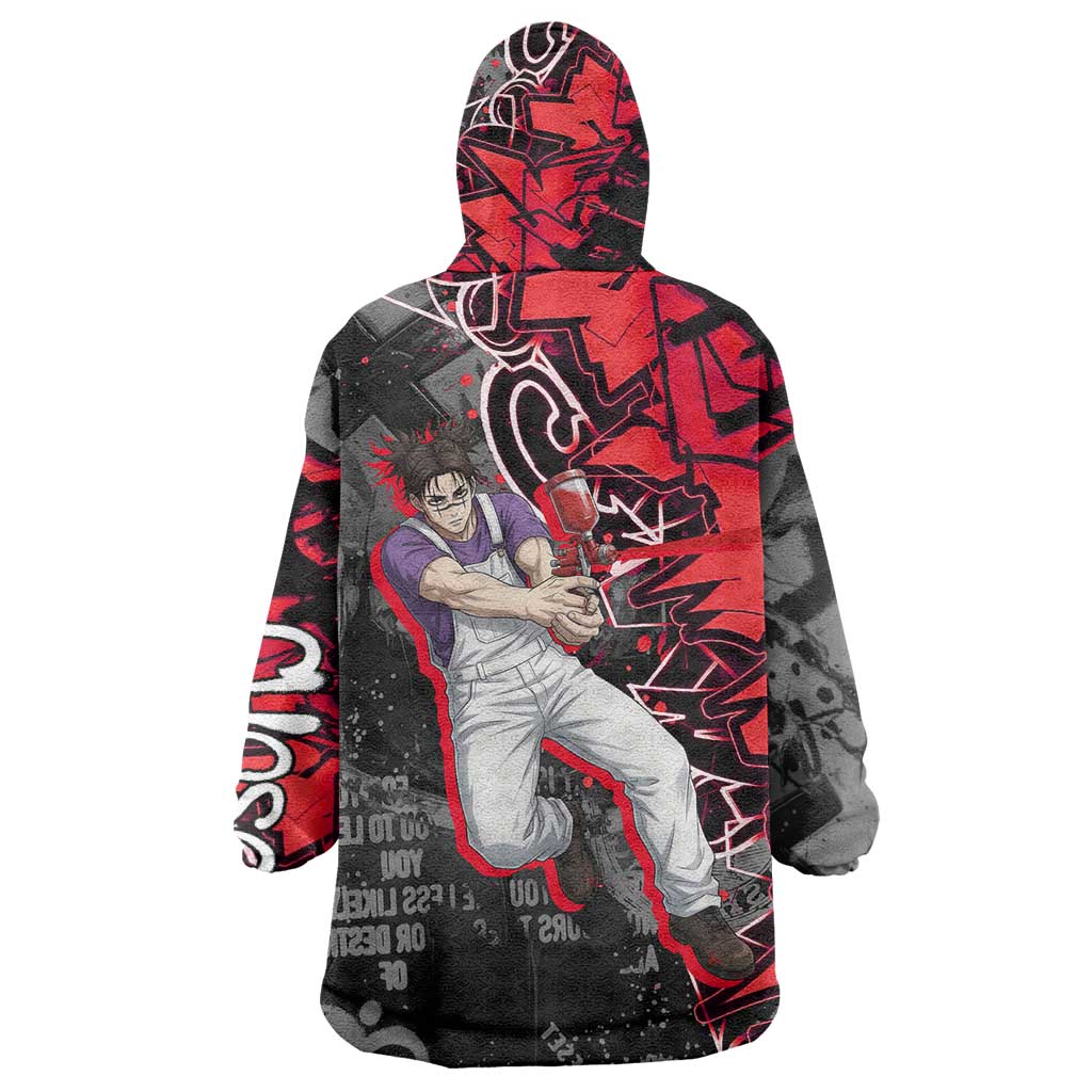 Choso Jujutsu Kaisen Wearable Blanket Hoodie Urban Graffiti Street Art Style