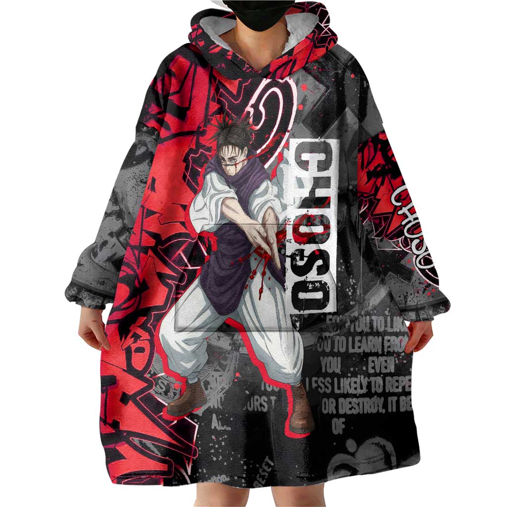 Choso Jujutsu Kaisen Wearable Blanket Hoodie Urban Graffiti Street Art Style