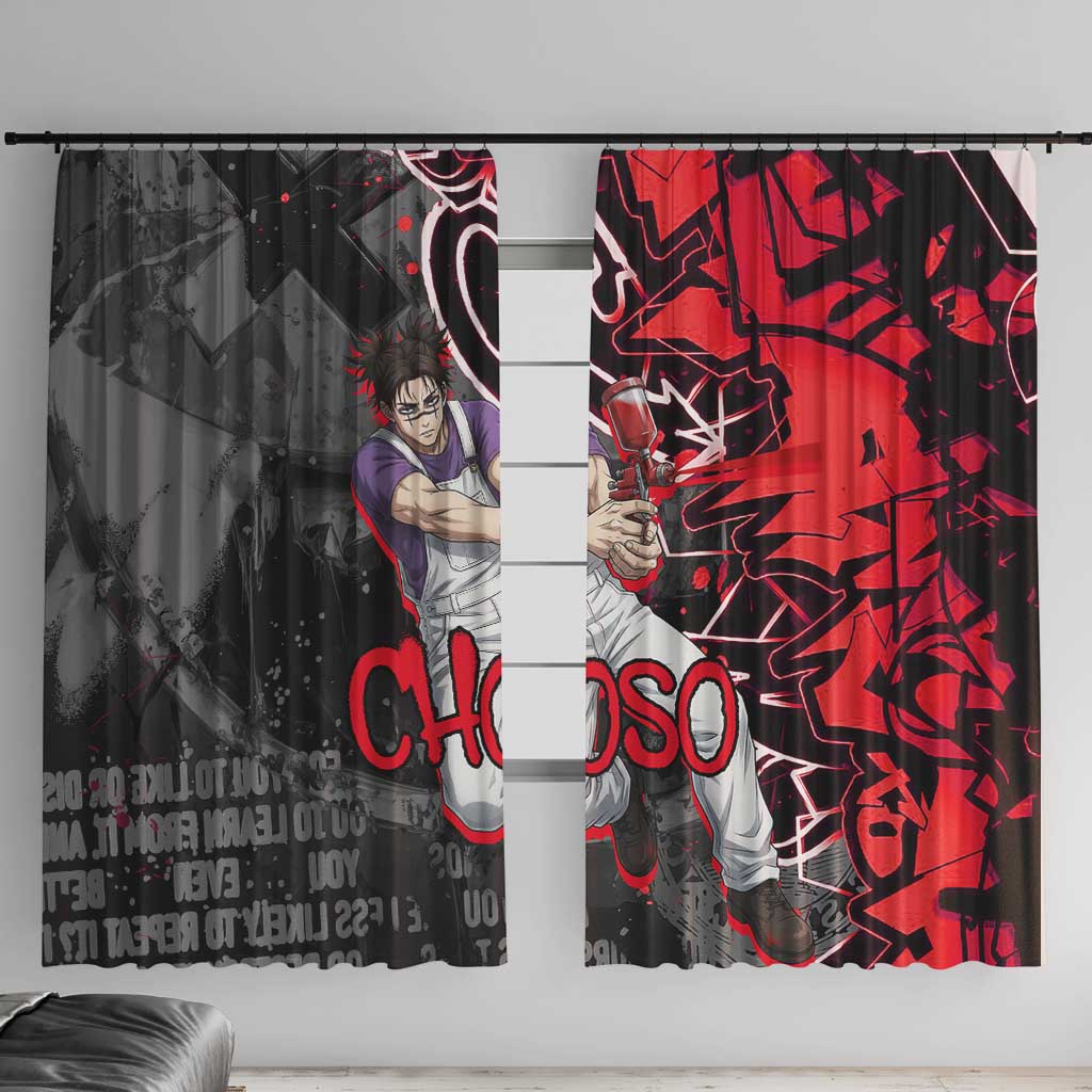 Choso Jujutsu Kaisen Window Curtain Urban Graffiti Street Art Style
