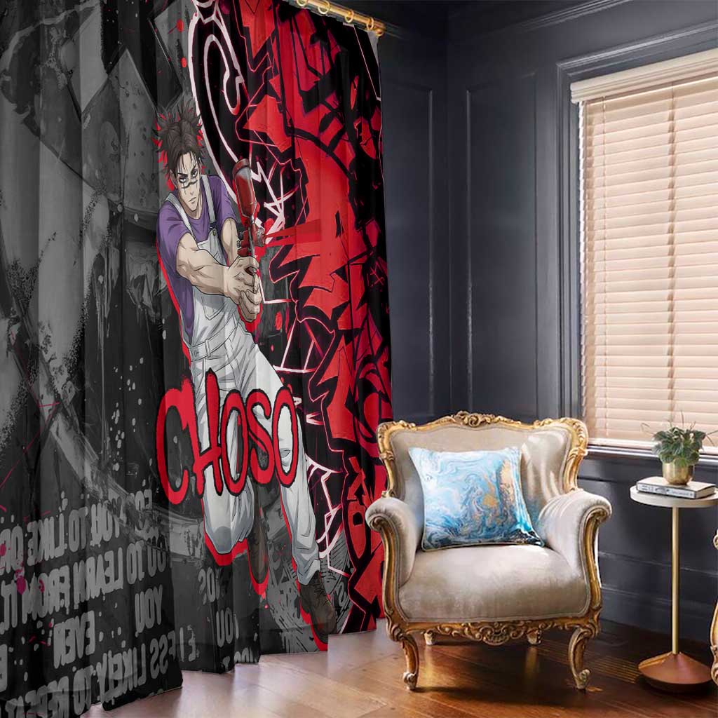Choso Jujutsu Kaisen Window Curtain Urban Graffiti Street Art Style