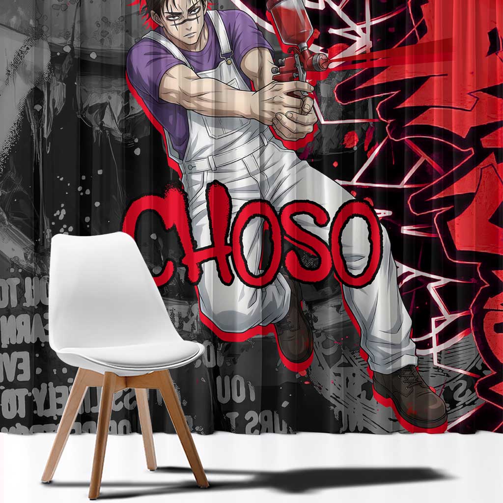 Choso Jujutsu Kaisen Window Curtain Urban Graffiti Street Art Style