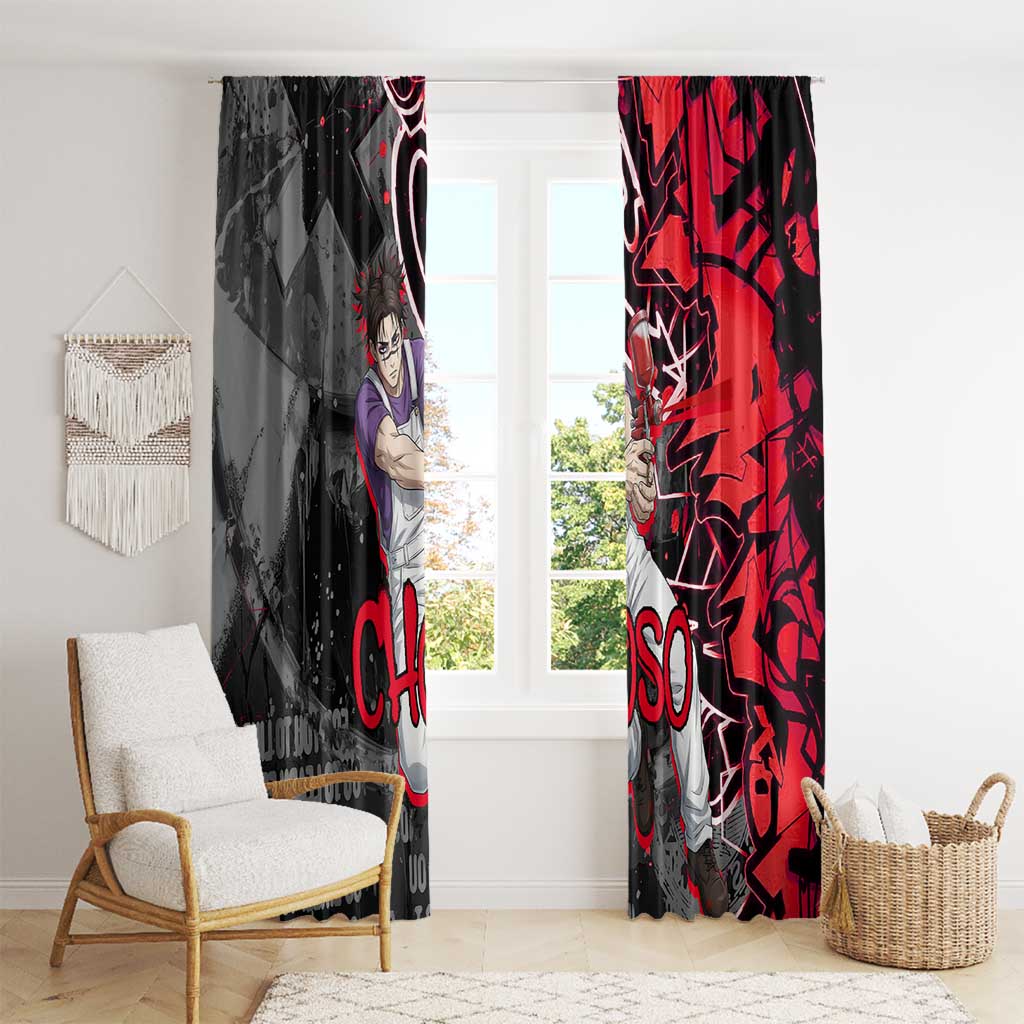 Choso Jujutsu Kaisen Window Curtain Urban Graffiti Street Art Style