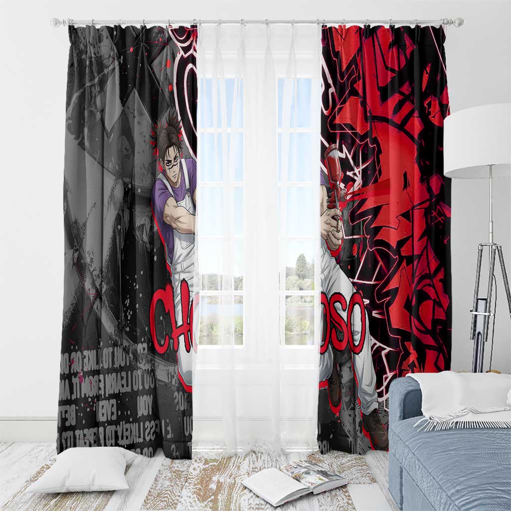 Choso Jujutsu Kaisen Window Curtain Urban Graffiti Street Art Style
