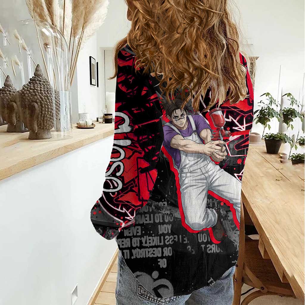 Choso Jujutsu Kaisen Women Casual Shirt Urban Graffiti Street Art Style