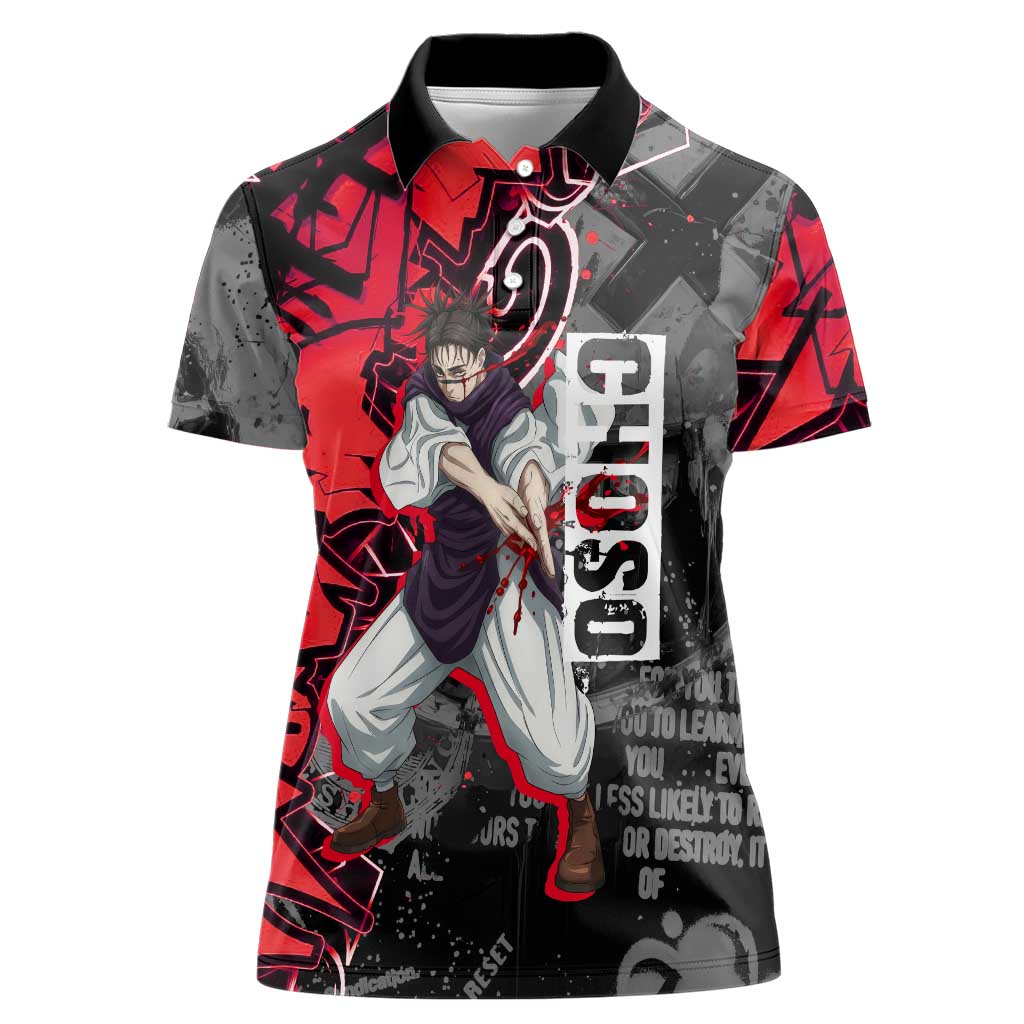 Choso Jujutsu Kaisen Women Polo Shirt Urban Graffiti Street Art Style