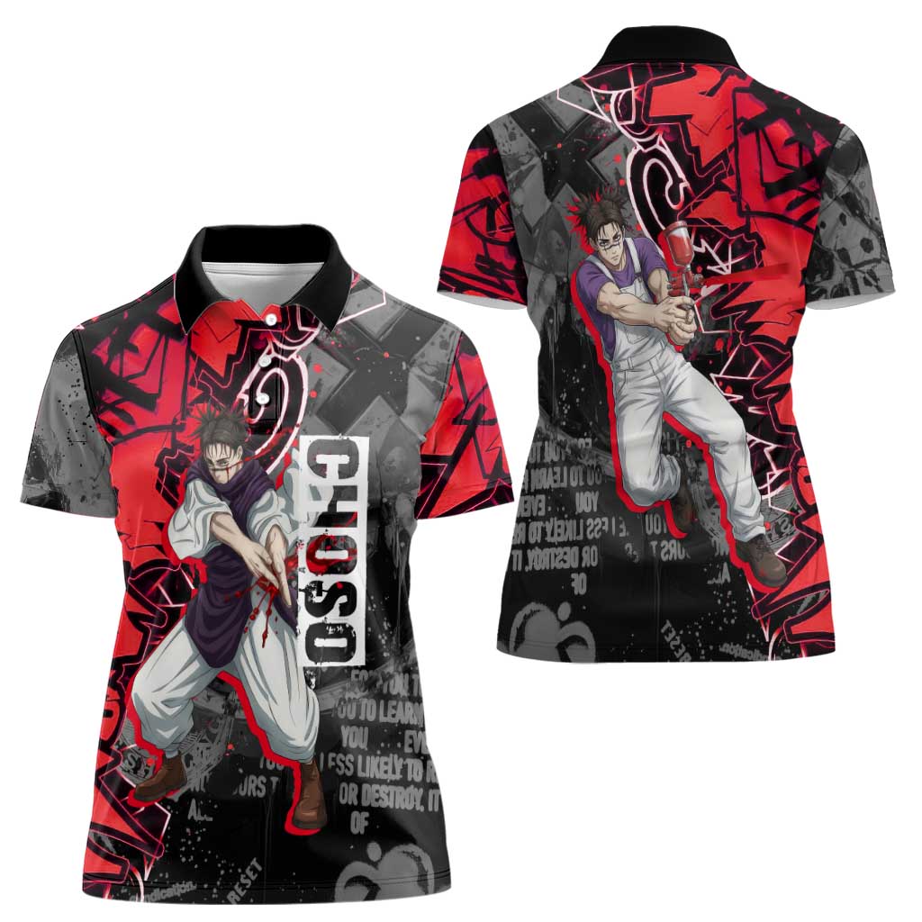 Choso Jujutsu Kaisen Women Polo Shirt Urban Graffiti Street Art Style