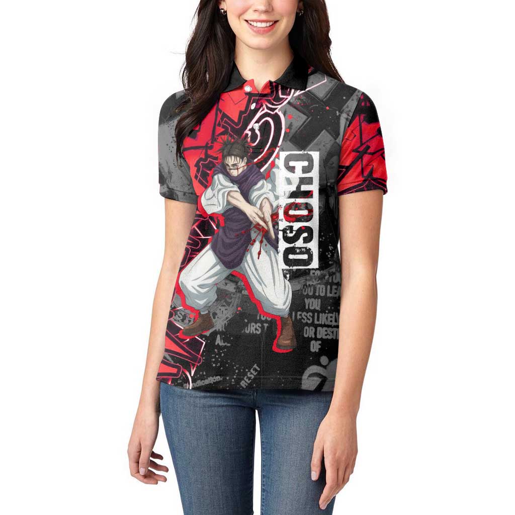Choso Jujutsu Kaisen Women Polo Shirt Urban Graffiti Street Art Style