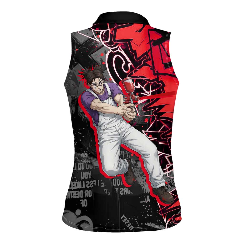 Choso Jujutsu Kaisen Women Sleeveless Polo Shirt Urban Graffiti Street Art Style
