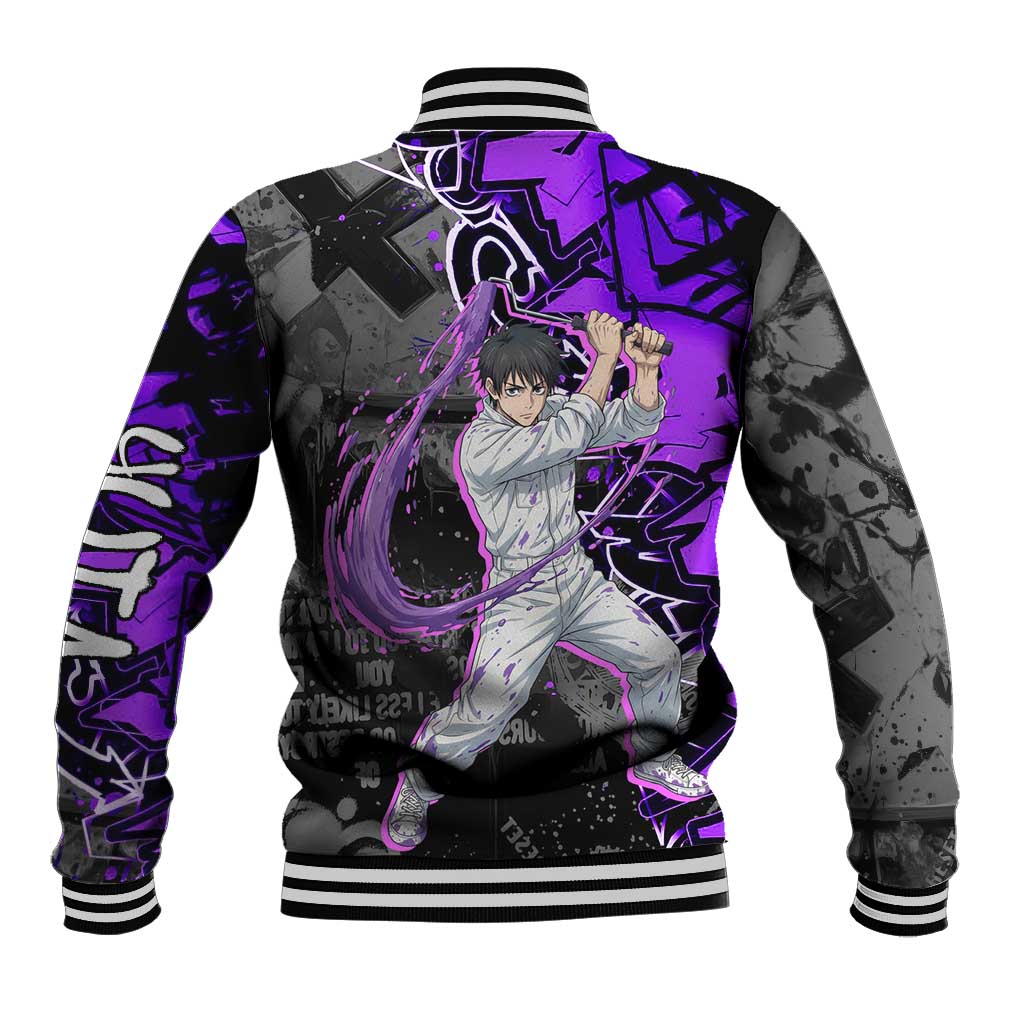 Yuta Okkotsu Jujutsu Kaisen Baseball Jacket Neon Graffiti Anime Fusion